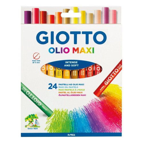 Giotto Estuche con Asa F293800 de 24 Barras de Pintura Óleo, Colores Surtidos