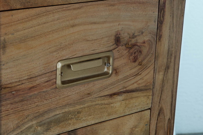 DKD Home Decor Cómoda Colonial 8 Cajones Madera Acacia Natural Dorado 110 x 45 x 108 cm DKD Home Decor Cómoda Colonial 8 Cajones Madera Acacia Natural Dorado 110 x 45 x 108 cm