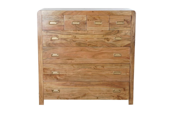 DKD Home Decor Cómoda Colonial 8 Cajones Madera Acacia Natural Dorado 110 x 45 x 108 cm DKD Home Decor Cómoda Colonial 8 Cajones Madera Acacia Natural Dorado 110 x 45 x 108 cm