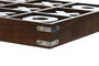 DKD Home Decor Juego Colonial Tic Tac Toe, Tablero de Madera Sheesham y Latón Marrón Plateado, 25.7 x 25.7 x 4 cm (2 Unidades)