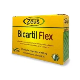 ZEUS Bicartil Flex 30 Cápsulas | Complemento Alimenticio para Articulaciones, Huesos y Músculos con Glucosamina, Condroitina y Ácido Hialurónico