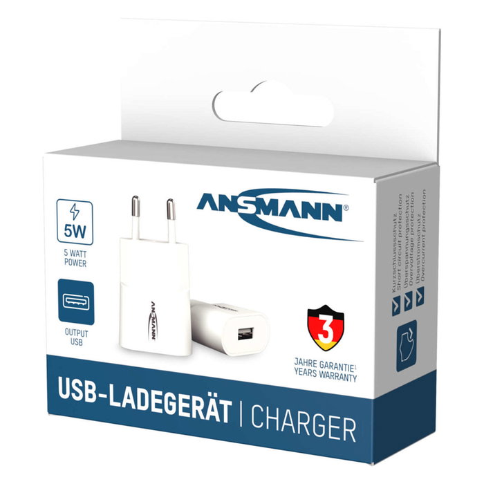 Ansmann Home Charger HC105 1xUSB 1000mA Blanco