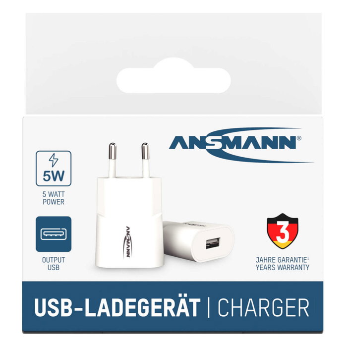 Ansmann Home Charger HC105 1xUSB 1000mA Blanco