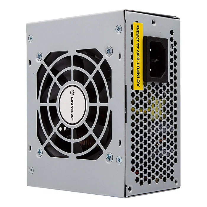 UNYKAch Fuente de Alimentación 52002 SFX 300W 85% Eficiencia, ATX 20+4 Pin, Protección OVP/OCP/SCP, Ventilador 8cm, Plata