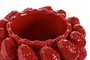 DKD Home Decor Jarrón de Gres Frambuesas Rojo