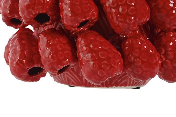 DKD Home Decor Jarrón de Gres Frambuesas Rojo