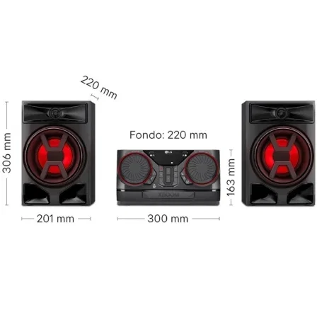 LG XBOOM CK43N Microcadena Bluetooth 300W Altavoz Potente con USB y FM
