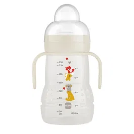 Mam Botella de Transición 220 ml - 4 Meses - Boquilla Silicona Suave Anti Derrames