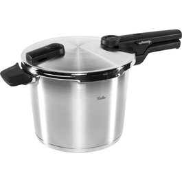 Fissler Vitaquick Premium Olla a presión de 6,0 l con accesorio de vapor, 3 piezas, 22 cm