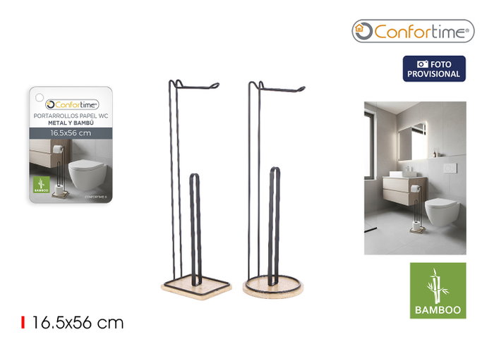 Inde Portarrollos Papel WC Metal y Bambú Confortime 14x17,4x55,9 cm (6 Unidades) Inde Portarrollos Papel WC Metal y Bambú Confortime 14x17,4x55,9 cm (6 Unidades)