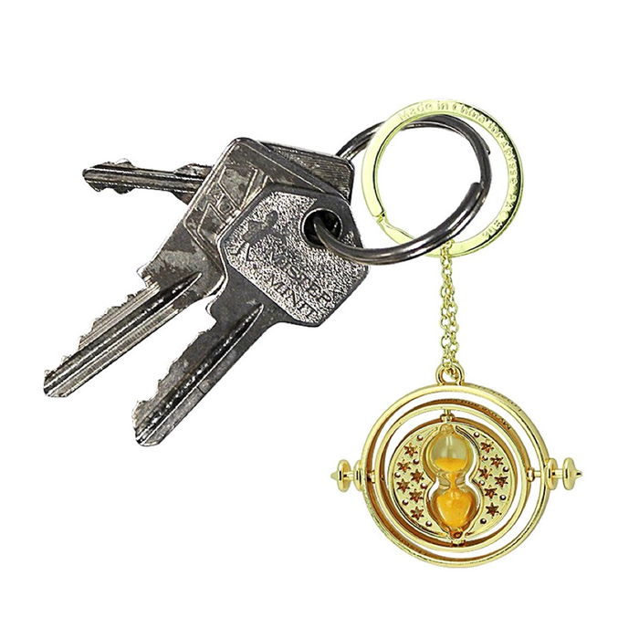 Abystyle Llavero 3D Premium Harry Potter Giratiempo - Réplica fiel del reloj de arena de Hermione, metal con ejes de rotación, Accesorio Coleccionable
