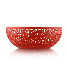 Alessi MSA04/29 Frutero Cactus Acero y Resina Rojo 29cm