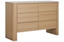 DKD Home Decor Tavertine top Cómoda 6 Cajones Estilo Moderno Gris Claro Natural Marmol Mdf 120x40x80 cm