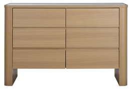 DKD Home Decor Tavertine top Cómoda 6 Cajones Estilo Moderno Gris Claro Natural Marmol Mdf 120x40x80 cm