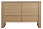 DKD Home Decor Tavertine top Cómoda 6 Cajones Estilo Moderno Gris Claro Natural Marmol Mdf 120x40x80 cm