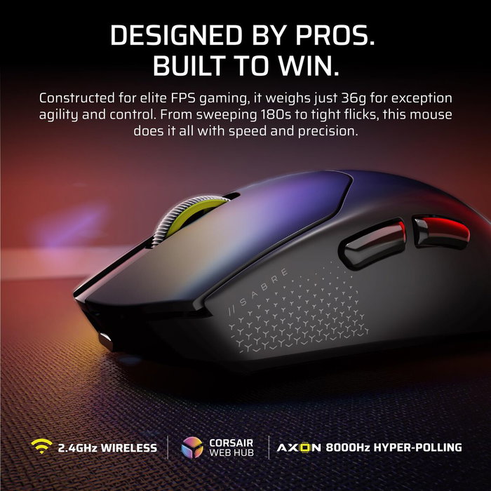 Corsair Sabre V2 Pro Ultralight Ratón Gaming Inalámbrico 33000 DPI Negro Corsair Sabre V2 Pro Ultralight Ratón Gaming Inalámbrico 33000 DPI Negro