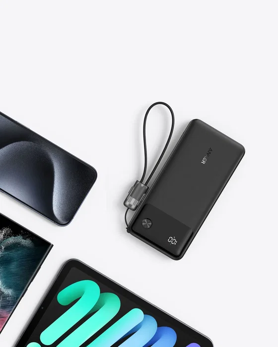 Anker A1388G11 Powerbank Batería Externa 10000 mAh Negro Carga Rápida 22.5W con Pantalla y USB-C