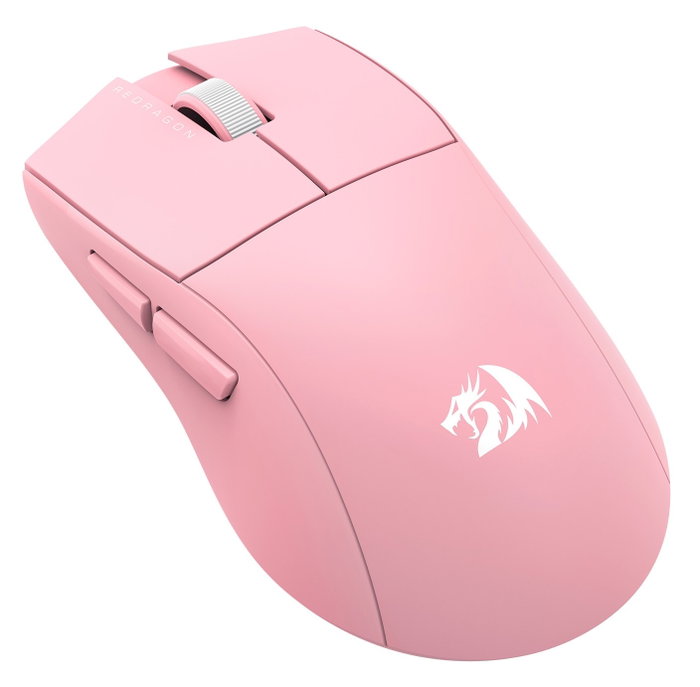 Redragon M916P-LIT-1K Ratón Láser Inalámbrico Gaming Color Rosa 8000 DPI USB-C Recargable