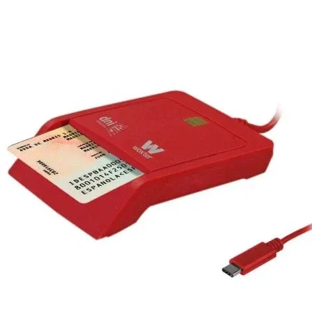 Woxter PE26-199 Lector DNI y Tarjetas USB Tipo-C Rojo