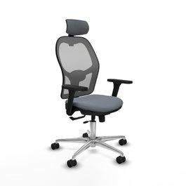 PIQUERAS Y CRESPO Silla de oficina Jorquera Gris con Mecanismo Sincro/Traslack