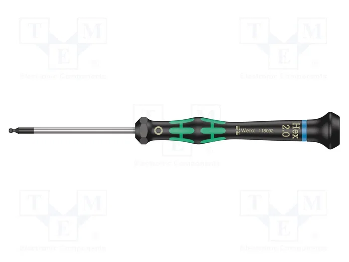 WERA Destornillador de precisión Allen esférica HEX 2mm WERA Destornillador de precisión Allen esférica HEX 2mm