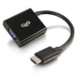 C2G 41350 Adaptador HDMI a VGA (D-Sub) Macho/Hembra - Cable de 0.203 m - Convierte Video hasta 1920x1080 (1080p) para Chromebook o Portátil - Negro