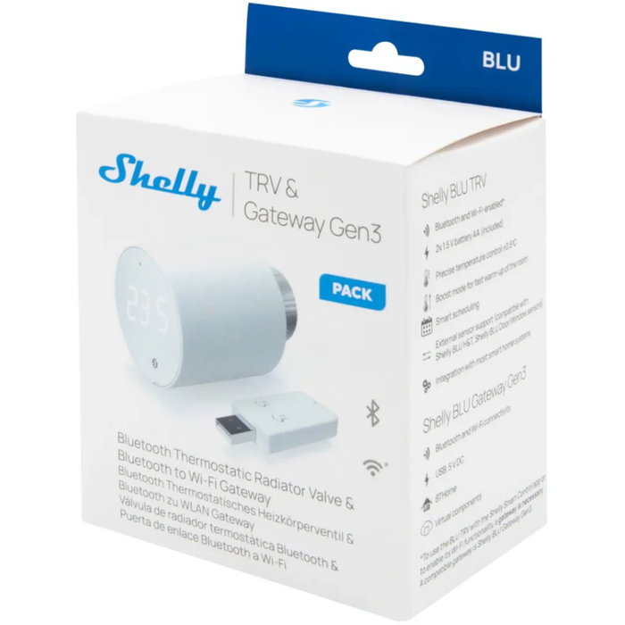 Shelly Blu TRV & Blu Gateway Gen3 Termostato de Radiador + Gateway