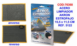 Akron Estropajo Limpiador de Acero 15,5 x 11,5 cm Ref. 5112