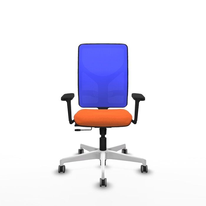 PIQUERAS Y CRESPO Silla de oficina Motilla con mecanismo Sincro/Traslack, Naranja y Azul