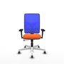 PIQUERAS Y CRESPO Silla de oficina Motilla con mecanismo Sincro/Traslack, Naranja y Azul