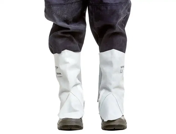 Safetop Polainas de cuero serie Standard color gris juego de 2 unidades protección para tibia y empeine