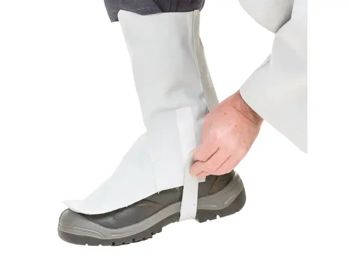 Safetop Polainas de cuero serie Standard color gris juego de 2 unidades protección para tibia y empeine