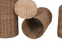 DKD Home Decor Set de 3 Jarrones de Ratán y Metal Marrón Natural