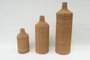 DKD Home Decor Set de 3 Jarrones de Ratán y Metal Marrón Natural