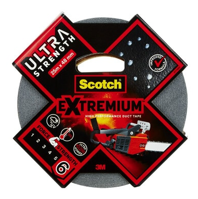 Scotch Cinta Americana Extremium ULTRA DT17 Negra 48mm x 25m Alta Resistencia Resistente al Agua y UV Uso Profesional