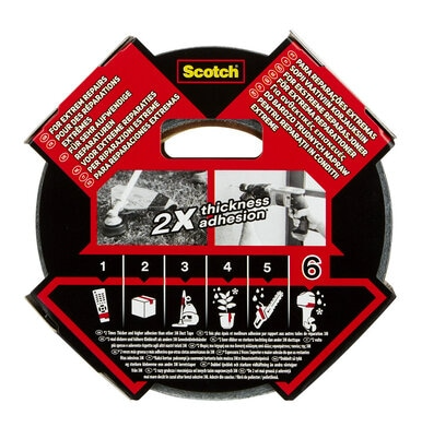 Scotch Cinta Americana Extremium ULTRA DT17 Negra 48mm x 25m Alta Resistencia Resistente al Agua y UV Uso Profesional