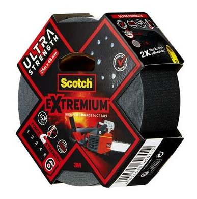Scotch Cinta Americana Extremium ULTRA DT17 Negra 48mm x 25m Alta Resistencia Resistente al Agua y UV Uso Profesional
