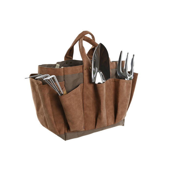 DKD Home Decor Bolso de Algodón Canvas Verde para Herramientas 47x18x27 cm