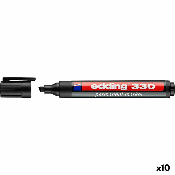 Edding Marcador Permanente 330 Negro Punta Biselada