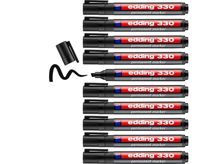 Edding Marcador Permanente 330 Negro Punta Biselada
