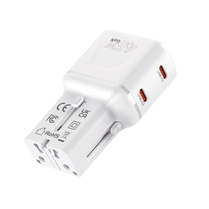Mobile Origin Adaptador de Viaje GaN 45 W PW26 Blanco