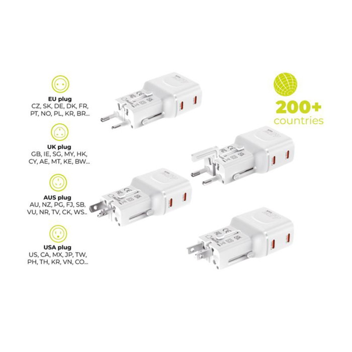 Mobile Origin Adaptador de Viaje GaN 45 W PW26 Blanco