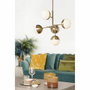 DKD Home Decor Lámpara de Techo de Metal y Cristal con 5 Bolas, Dorado y Blanco