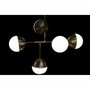 DKD Home Decor Lámpara de Techo de Metal y Cristal con 5 Bolas, Dorado y Blanco