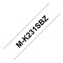 Brother MK231SBZ Cinta TZE Negro sobre Blanco 9mm, Tipo M para PT-M95 y PT-90, Transferencia Térmica, 8m