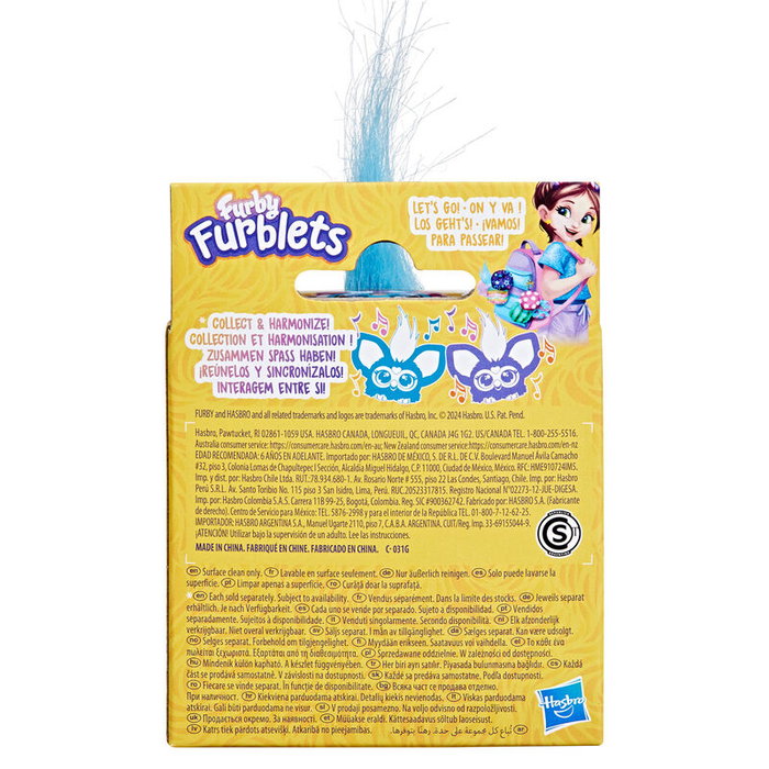 HASBRO Mini Furby Dah-Tee Furblet Juguete Electrónico con Clip para Mochila, +6 Años HASBRO Mini Furby Dah-Tee Furblet Juguete Electrónico con Clip para Mochila, +6 Años
