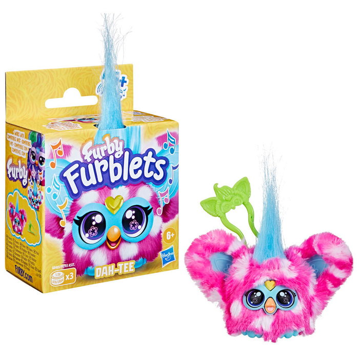 HASBRO Mini Furby Dah-Tee Furblet Juguete Electrónico con Clip para Mochila, +6 Años HASBRO Mini Furby Dah-Tee Furblet Juguete Electrónico con Clip para Mochila, +6 Años