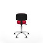 PIQUERAS Y CRESPO Silla Llanos giratoria roja con base cromada