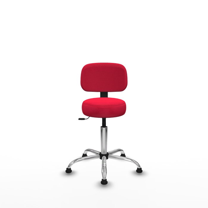 PIQUERAS Y CRESPO Silla Llanos giratoria roja con base cromada PIQUERAS Y CRESPO Silla Llanos giratoria roja con base cromada