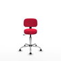 PIQUERAS Y CRESPO Silla Llanos giratoria roja con base cromada
